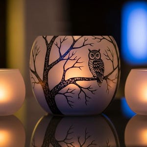 Hand Painted Elephant Candle Holder: Savanna Safari Decor (5x4&quot;)