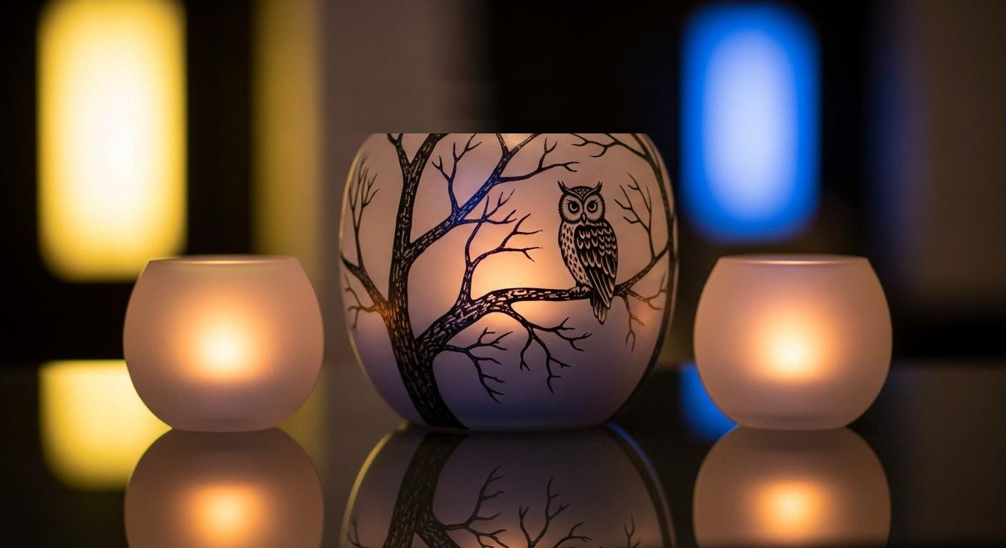 Hand Painted Elephant Candle Holder: Savanna Safari Decor (5x4")