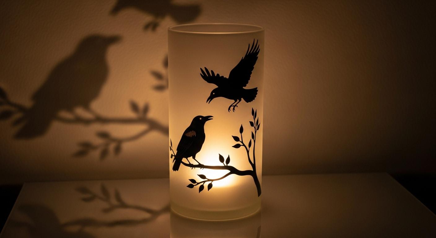 Hand Painted Rose Glass Candle Holder: Dinner Table Decor - Thumbnail 2