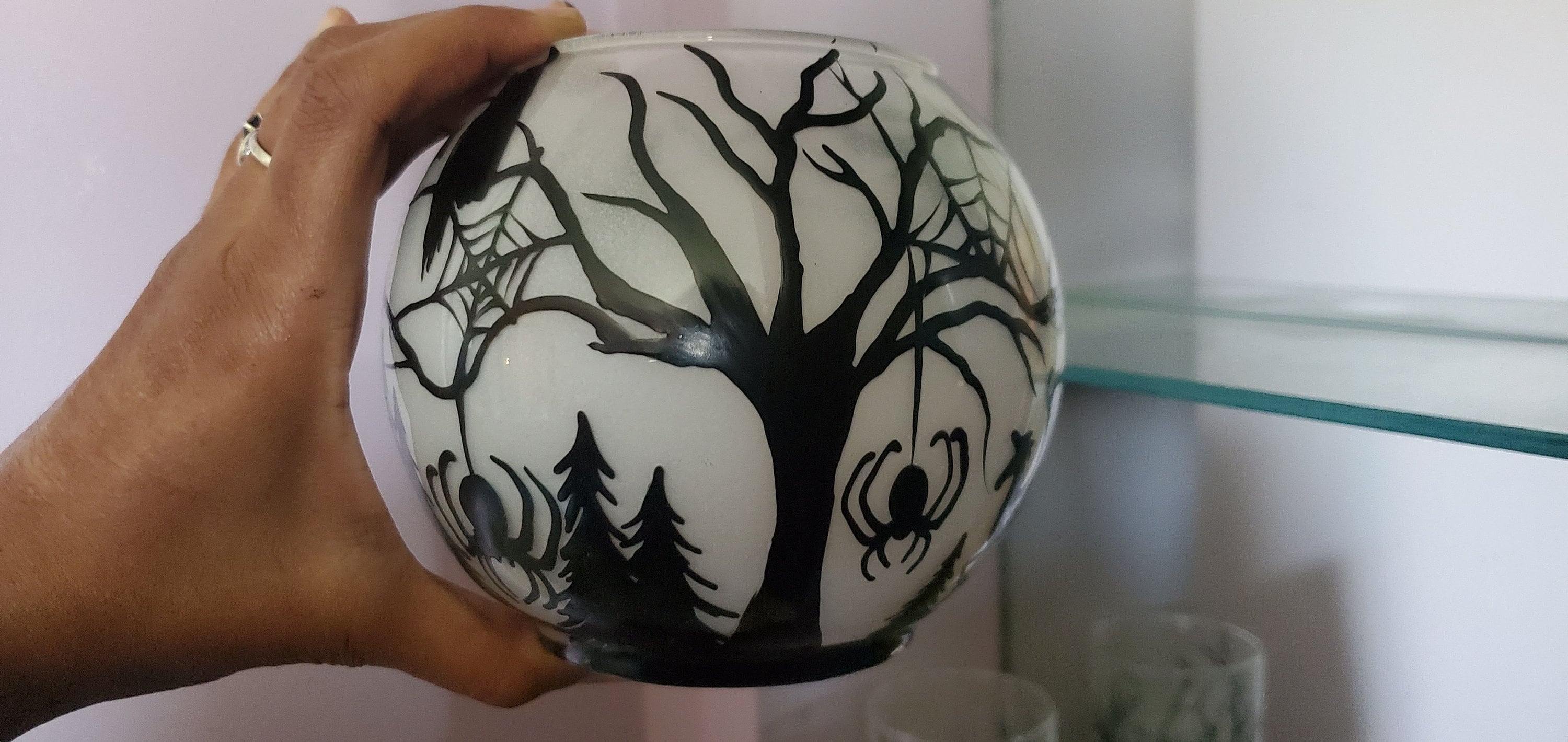 Hand Painted Halloween Candle Holder: Harry Potter Magical Creatures - Thumbnail 7