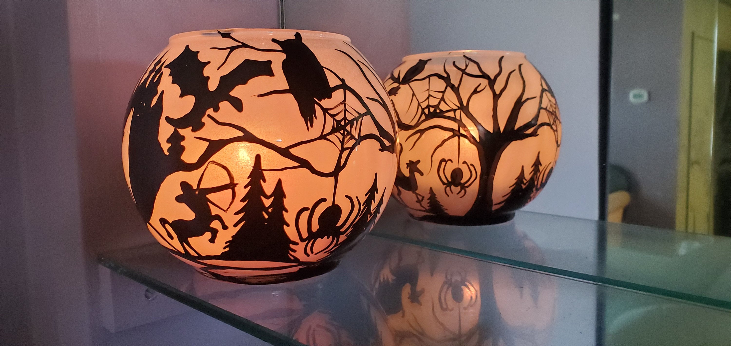 Hand Painted Halloween Candle Holder: Harry Potter Magical Creatures - Thumbnail 6