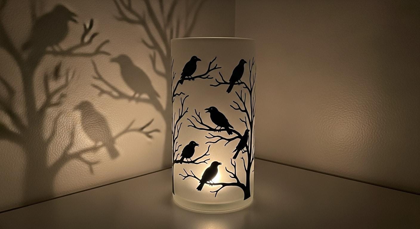 Hand Painted Rose Glass Candle Holder: Tall Centerpiece Set