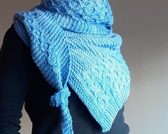 PDF Knitting Pattern - Sky Wrap - Unisex Wrap / Shawl pattern in english & italiano - asymmetric wrap Strikke tricot knitting shawl