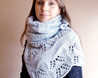 PDF Knitting Pattern - Sweet Waves Wrap - Stole, Scarf pattern in english & italiano - Lace Wrap Aran Strikke tricot knitting scarf