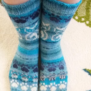 Cats & Paws Socks Pdf socks knitting pattern in english image 4
