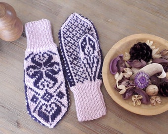 PDF Knitting Pattern - Winter Heart Mittens - Norwegian - Selbu - Stranded - Colorwork - Norwegian Mittens - Nordic Style - Knitting Pattern