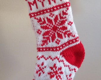 Customizable Christmas Stocking PDF Knitting Pattern - DIY Christmas Stocking