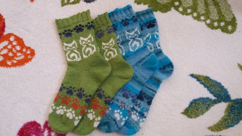 Cats & Paws Socks Pdf socks knitting pattern in english image 5