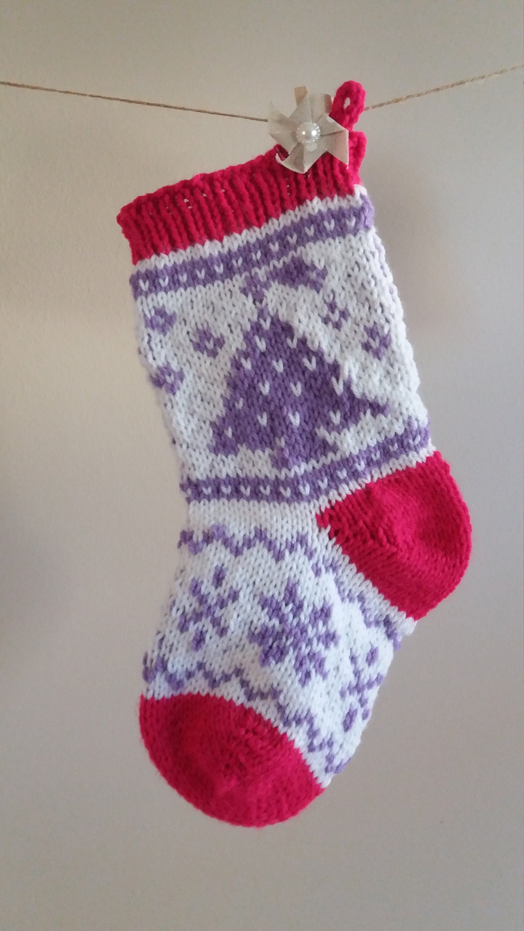 Christmas Tree Stocking PDF Knitting Pattern DIY Christmas  Etsy UK