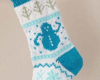 Snowman Christmas Stocking PDF Knitting Pattern - DIY Christmas Stocking