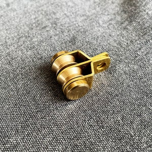 Miniature brass pulley, double, shell style