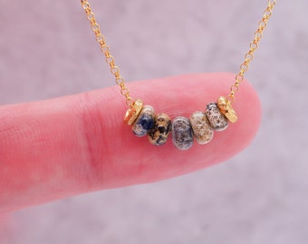 Tiny Glass Bead Necklace Gold Filled Chain and Organic Beads, Perfect for Layering