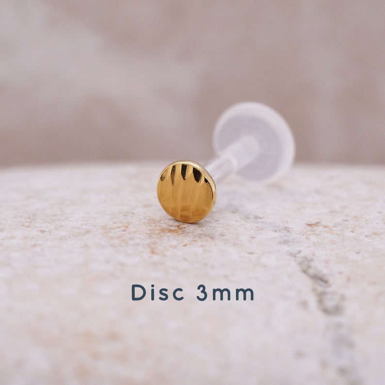 Dot Helix Earring 16g Tragus Stud 2 3 4mm Dot Gold Labret 16G BioFlex Gold Tragus Cartilage Lip Piercing 3 mm