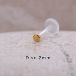 Dot Helix Earring 16g Tragus Stud 2 3 4mm Dot Gold Labret 16G BioFlex Gold Tragus Cartilage Lip Piercing 2 mm