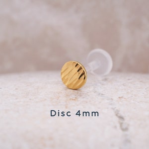 Dot Helix Earring 16g Tragus Stud 2 3 4mm Dot Gold Labret 16G BioFlex Gold Tragus Cartilage Lip Piercing 4 mm