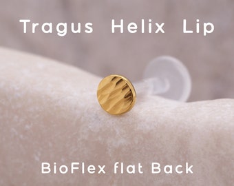 Dot Helix Ohrring 16g Tragus Ohrstecker 2 3 4mm Dot Gold Labret 16G BioFlex Gold Tragus Knorpel Lippenpiercing