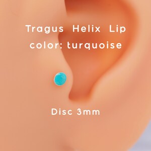 Lip Piercing Sliver Tragus Helix Conch Flat Back Hypoallergenic image 2