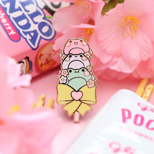 FrogDango Pin, frog pin, enamel pin, japanese snacks, kawaii pin, frogcore, snack pin, sweets pin