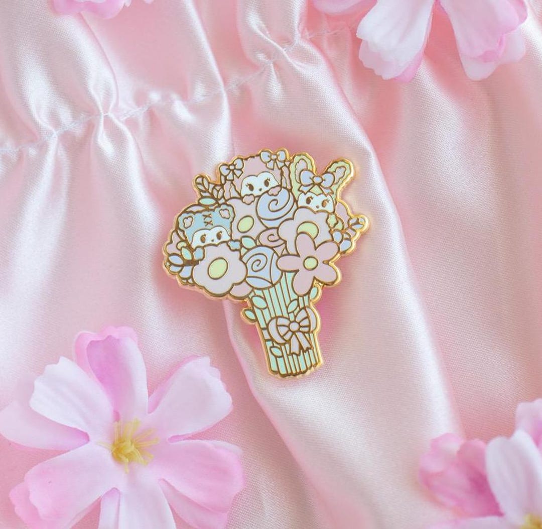 Best Buds Enamel Pin Original Characters, Blossom Flower Bouquet, Daisy ...