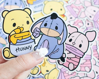 100 Acre Woods Stickers, Animal Stickers, Pooh Bear, Winnie the Pooh, Piglet, Cute Animals, Woodland Animals, Laptop Stickers, Pooh Sticker