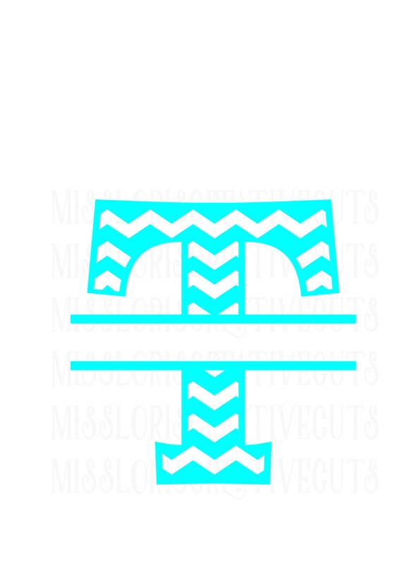 Download Chevron Letter split letter monogram T SVG Cut file Cricut | Etsy