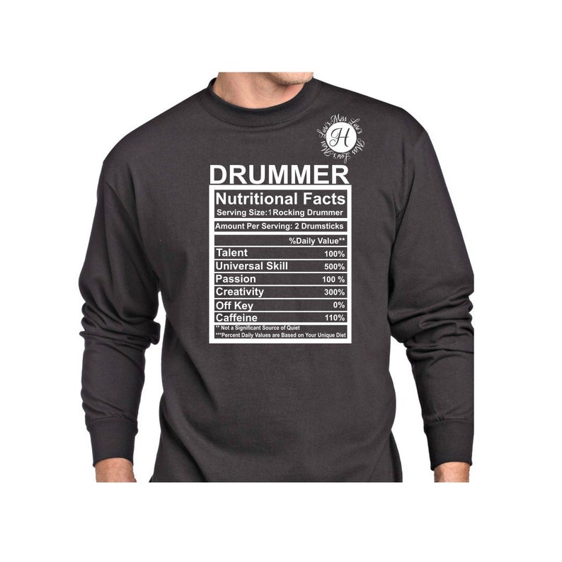Drummer Nutritional Facts SVG DFX EPS Png Cricut Cameo With Etsy