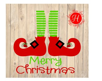 Elf Legs Merry Christmas SVG DFX Cricut cameo Elf svg, Christmas svg, Merry Christmas svg, Commercial use