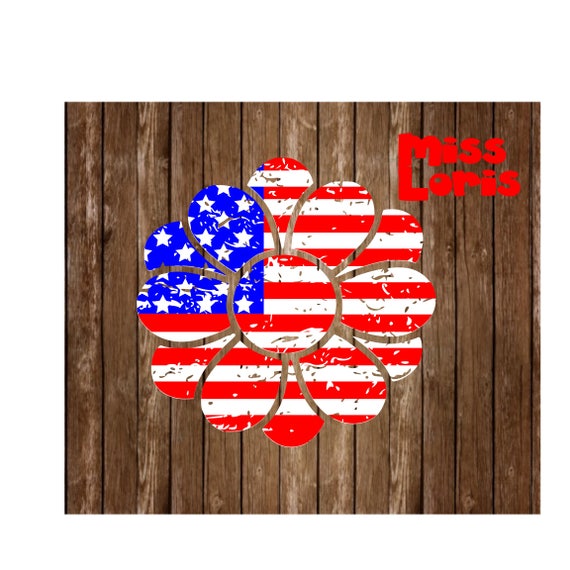 Download Flower Flag Distressed Svg Dfx Cut File Flower Svg American Etsy