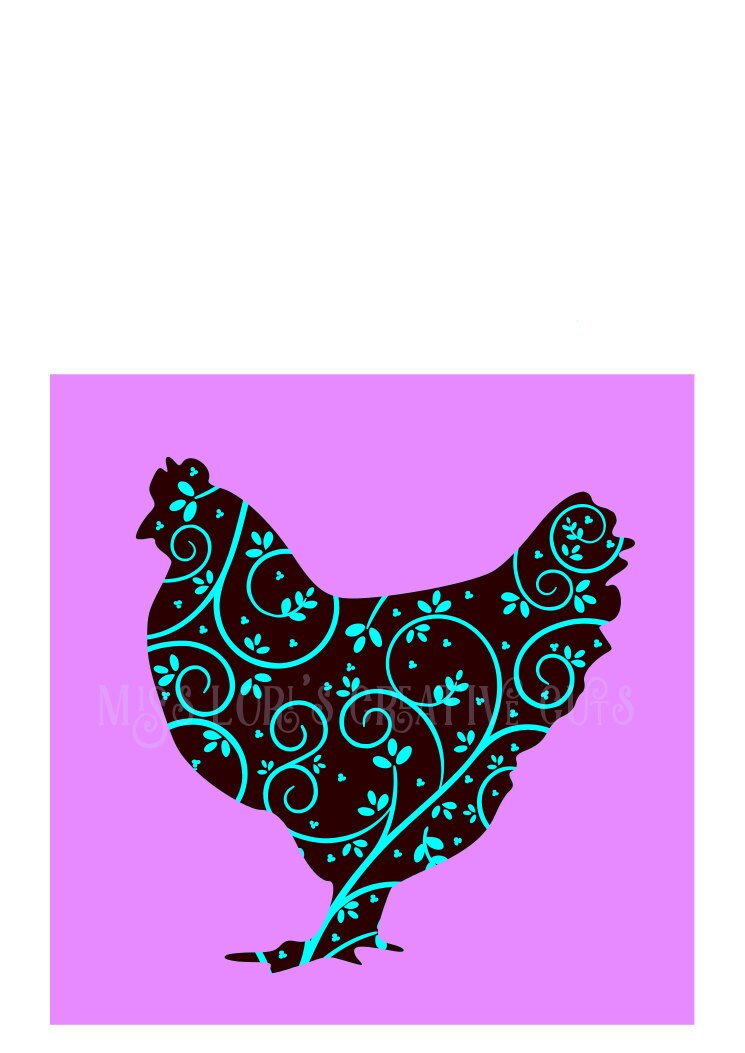 Download Chicken filigree Fancy swirl SVG cricut cameo Chicken svg | Etsy