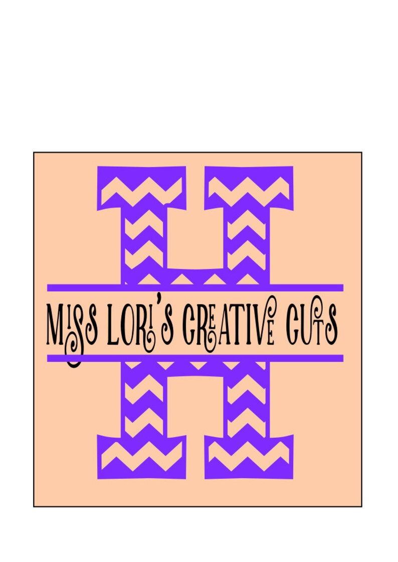 Download Split letter CHEVRON Letter monogram H SVG Cut file Cricut ...
