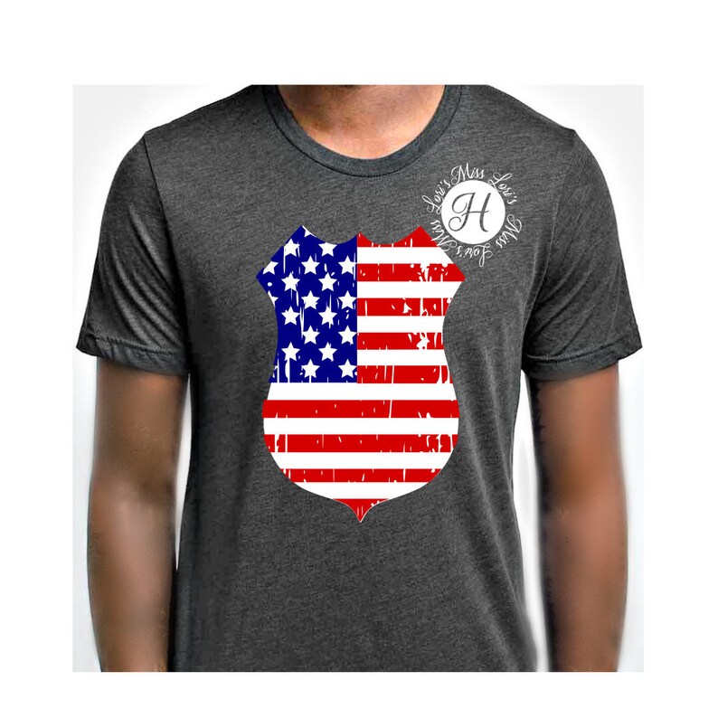 Download Police Badge American Flag Distressed SVG DFX Cricut 4th ...