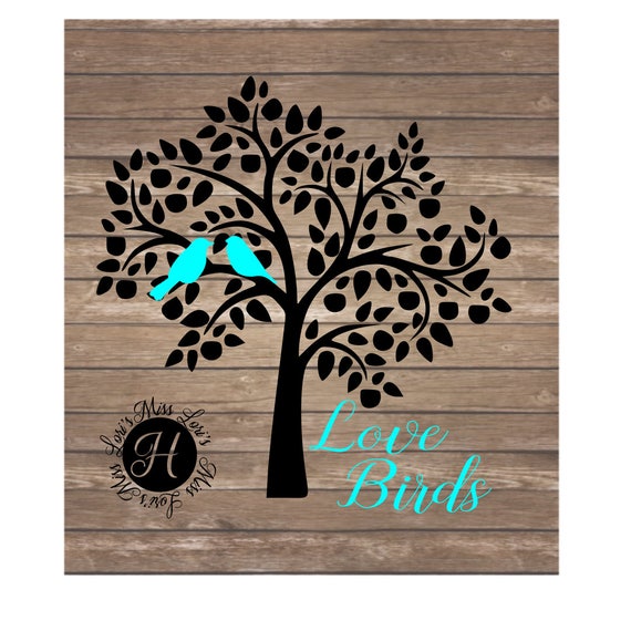 Download Love Birds And Tree Guest Book Tree Svg Dfx Png Eps Love Svg Etsy