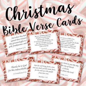 Kerstbijbelverskaarten, schriftkaarten voor vrouwen, christelijke printables, Bijbelgeheugenvers, religieuze geschenken voor haar, Jezus Print