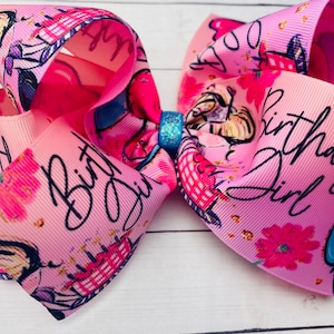 Happy Birthday girl/ birthday bow/ cheer bow/ boutique bow/ Happy Birthday