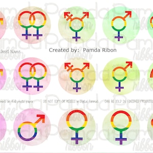 pride, gender symbols, rainbow, pride month, instant download
