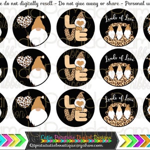 valentine gnomes/cheetah gnomes/digital/ instant download