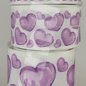 Purple Hearts /rainbow/pastel/ ribbon / 3 inch / hair bows/ usdr/