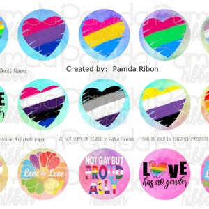Rainbow Ally / regenboog harten / liefde is liefde / digitale bci / digitaal afdrukbaar