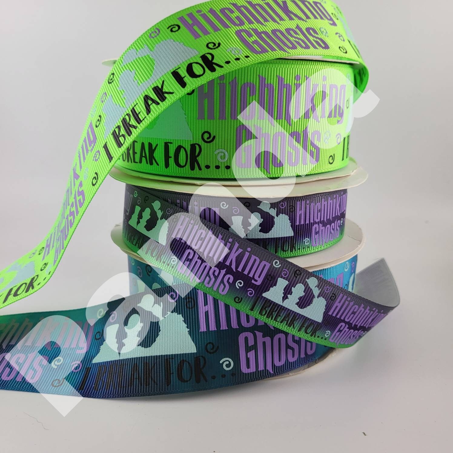 Ghost hitchhickers/Glow in the dark/ghosts / ribbon / 3 inch / hair bows/ usdr