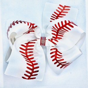 Baseball bow, softball bow, t ball, cheer bow , boutique bow