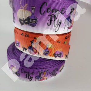 Come fly with me/halloween/scary/horror/ ribbon / 3 inch / hair bows/ usdr