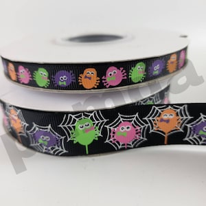 Spiders/glow in the dark/halloween/scary/horror/ ribbon / 3 inch / hair bows/ usdr
