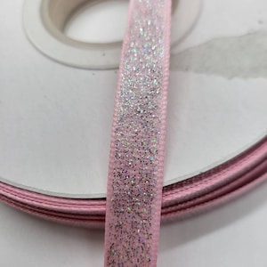 3/8 Inch Glitter Ribbon: Soft Sparkle Ribbon for Hair Bows