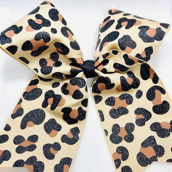 Leopard Cheer Bow/ leopard boutique bow/ cheetah/ cheer/ boutique
