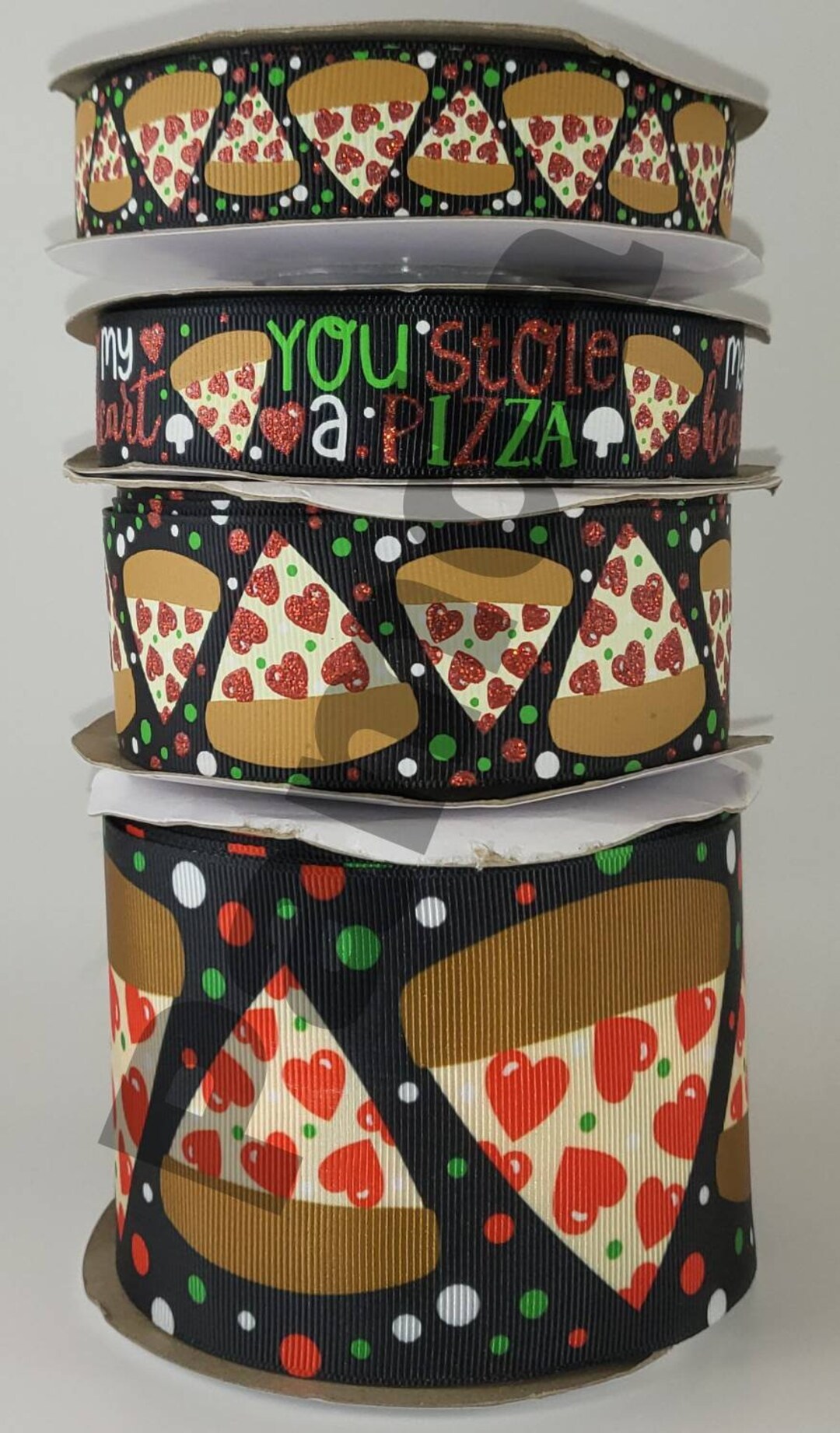 Pizza Heart Ribbon: 3 Inch US Designer Ribbon - Etsy