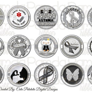 Asthma Awareness /BCI/Asthma Alert /digital/ instant download/ grey ribbon