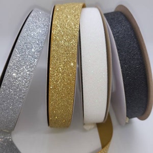 Glitter Ribbon: 5/8 Inch Soft Sparkle Ribbon for Hair Bows