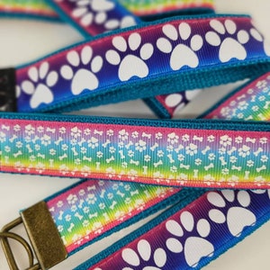 Key fobes/ key chain/ tye dye/puppy paws/glow in the dark/rainbow/ animal feet/cat paws