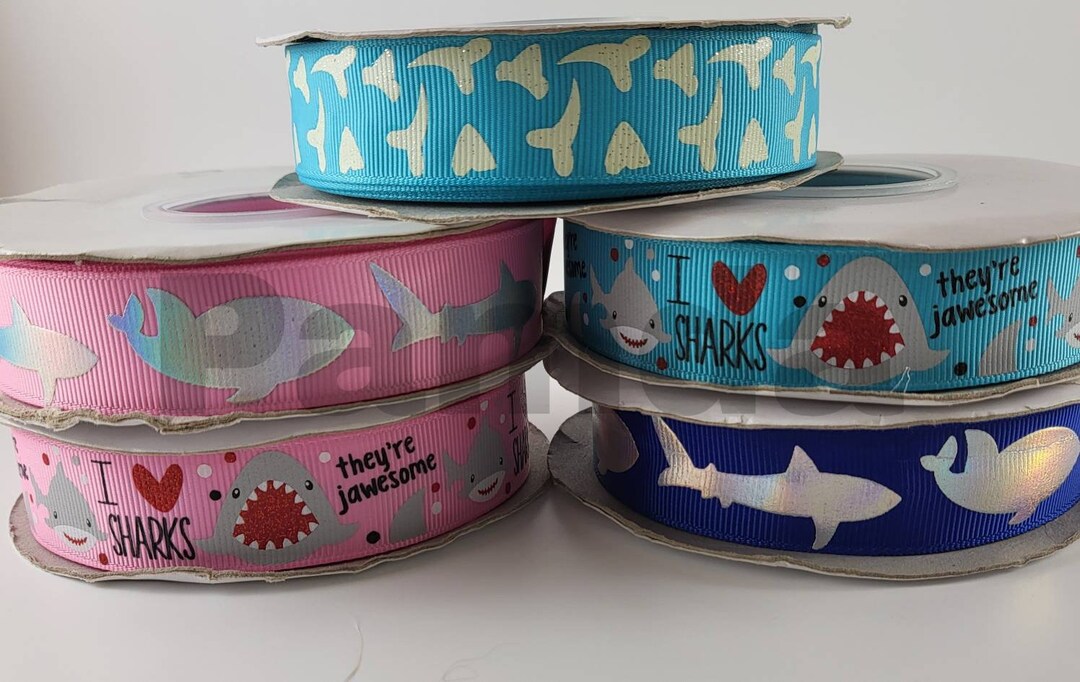 Sharks/ Shark Week/ I Love Sharks/horror/ Ribbon / 7\8 Inch / Hair Bows ...