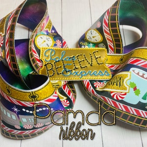 Christmas train/ express train / Christmas hair bow/ boutique bow/ North Pole/ BELIEVE